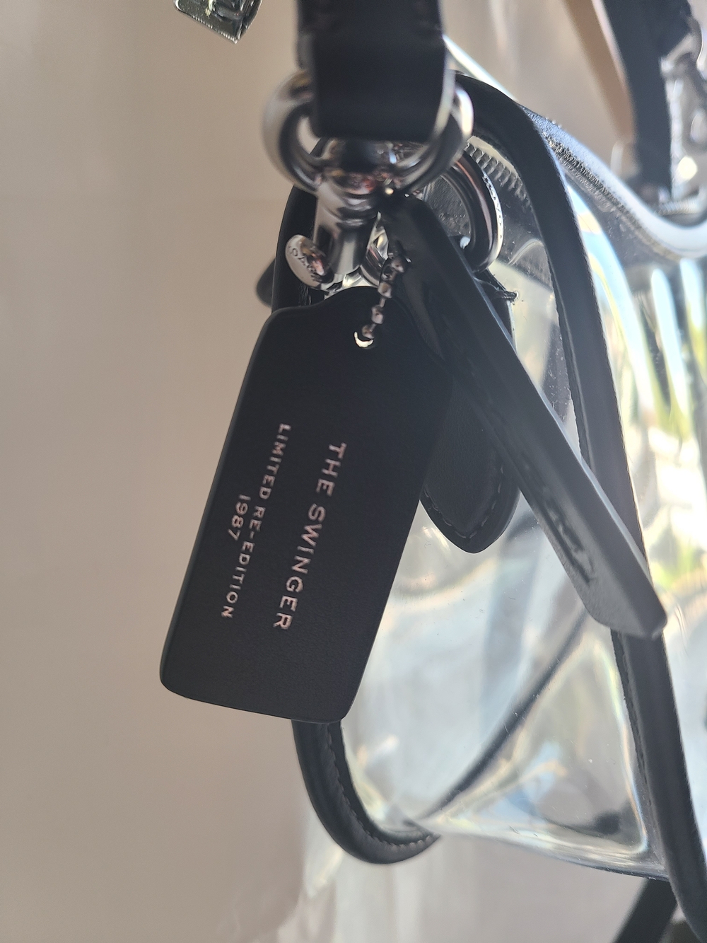 Coach Stadium Swinger Clear PVC Black Leather Crossbody NWT - Picture 5 of 10